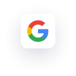 The Google Logo On A Blue Background.