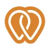 An Orange And White Logo With A Heart In The Middle.
